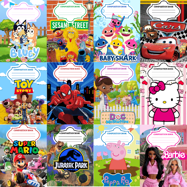 50 Notebook Covers + School Supply Templates