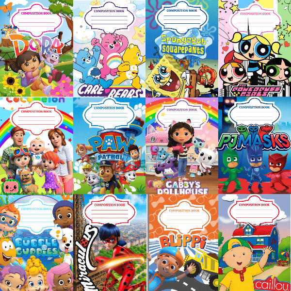 50 Notebook Covers + School Supply Templates