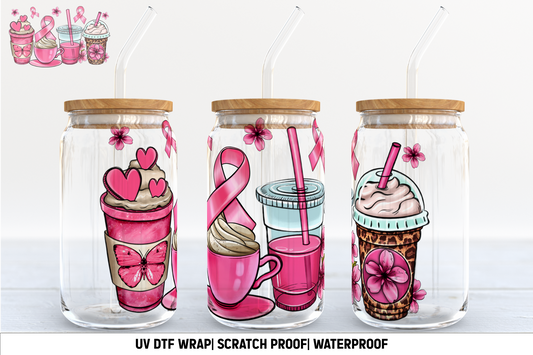 "BREAST CANCER" 16OZ UV WRAP