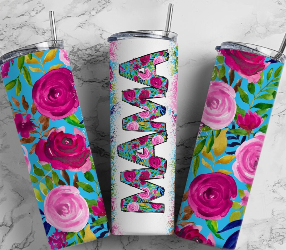"BRIGHT FLORAL MAMA” 20oz TRANSFER