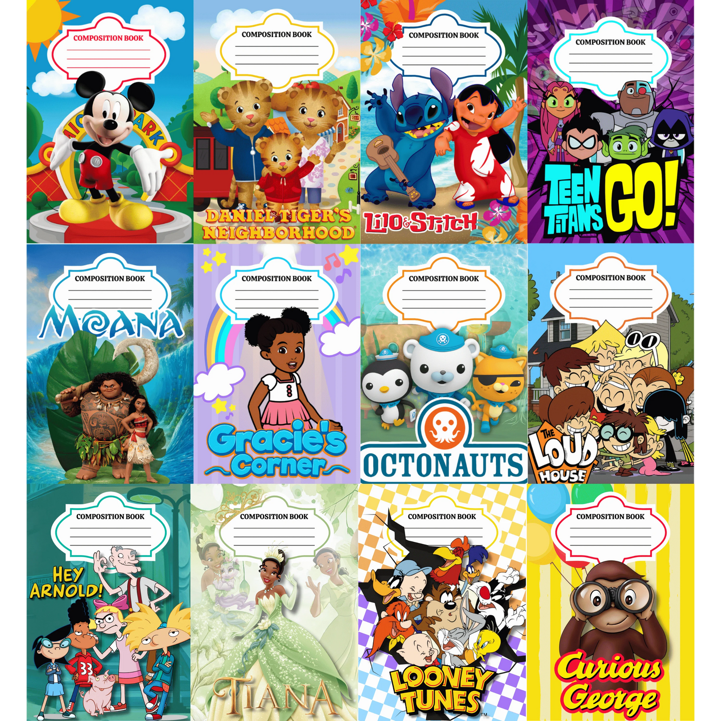 50 Notebook Covers + School Supply Templates