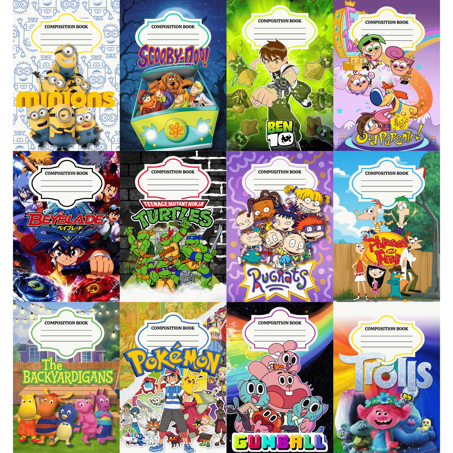 50 Notebook Covers + School Supply Templates