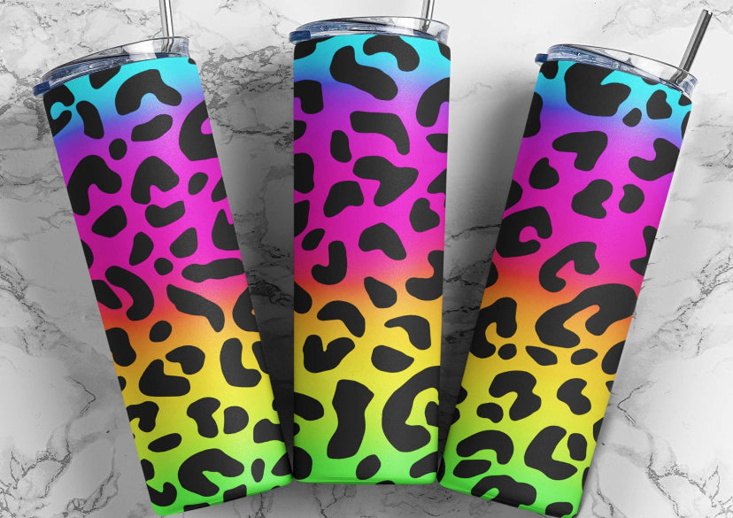 "RAINBOW CHEETAH" 20oz TRANSFER